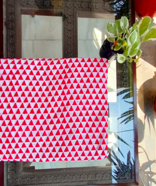 Red Prism - handblock print cotton fabric