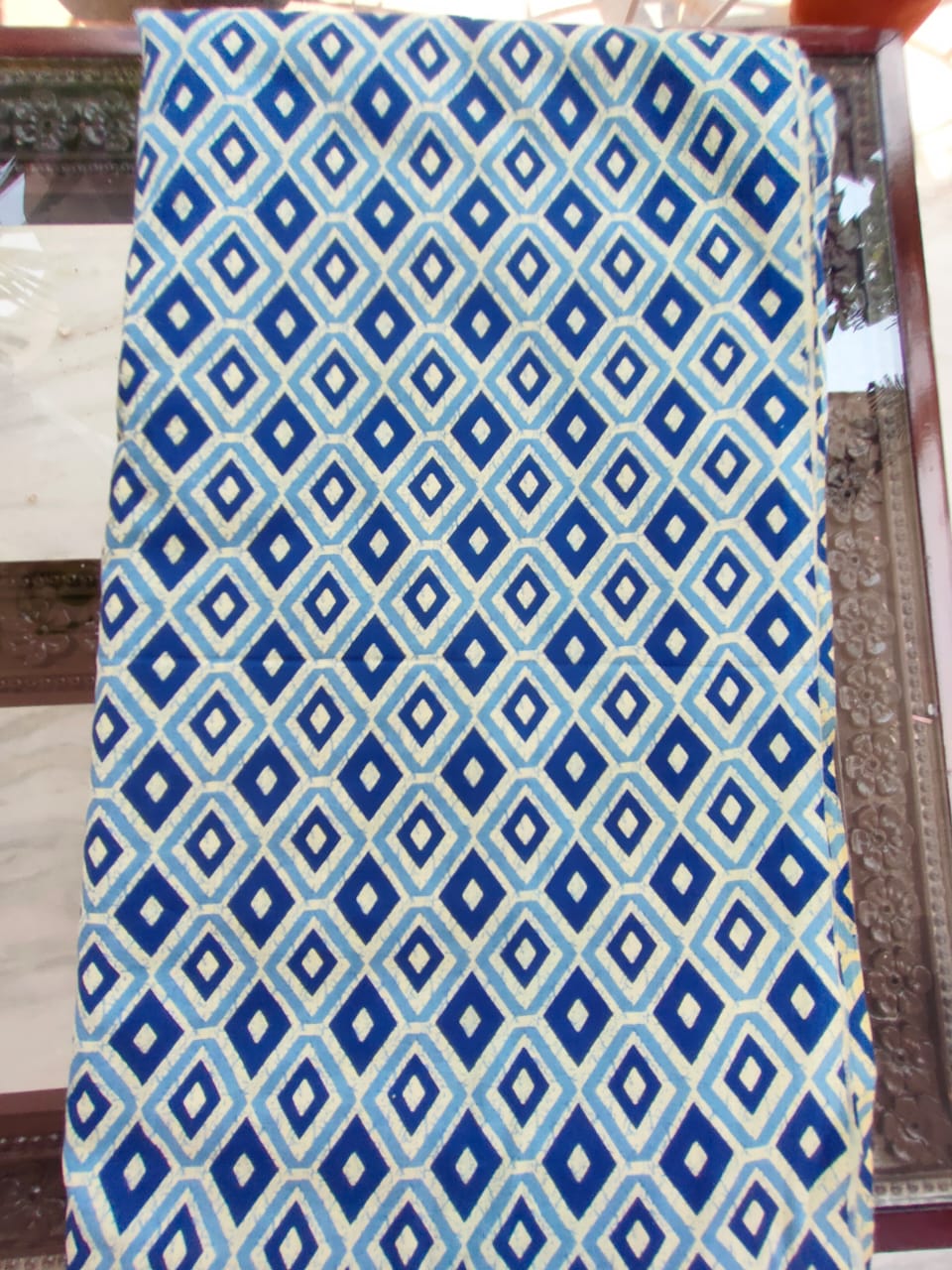 Blue pottery - handblock print cotton fabric
