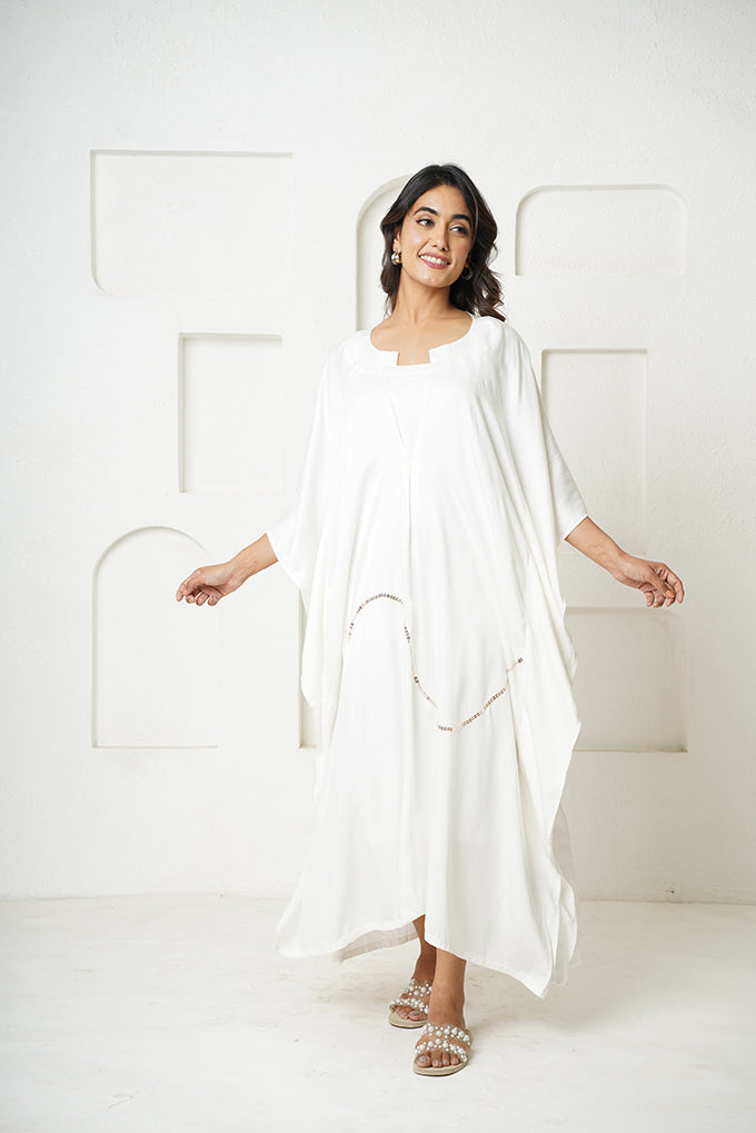 'Ivory'  Modal silk Kaftan