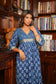 "Rehana " Indigo Hand block printed Kurta