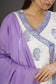 Best seller- 'Purple Paisley' Handblockprint Angrakha style kurta/dupatta/pants set ( Set of 3)