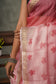 ' Gulabi Chinar ' Ombre Maple Handblock printed saree