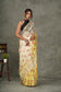 ' Sunflower ' Ombre Yellow Handblock Printed  Kota silk saree with hand embroidery