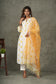 'Ray of Sunshine' Yellow- Orange Cotton Pintuck kurta/dupatta/pants set (Set of 3)