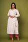 'Padmaja' Pink and White Angrakha style Gathered kurta/dupatta/pants set (Set of 3)