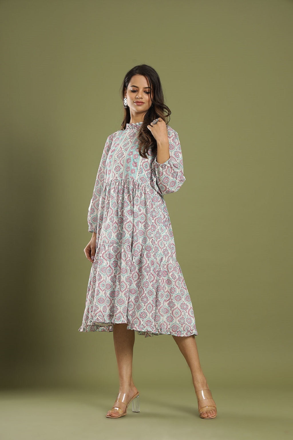 Inaya, Hand block print pure cotton summer dress